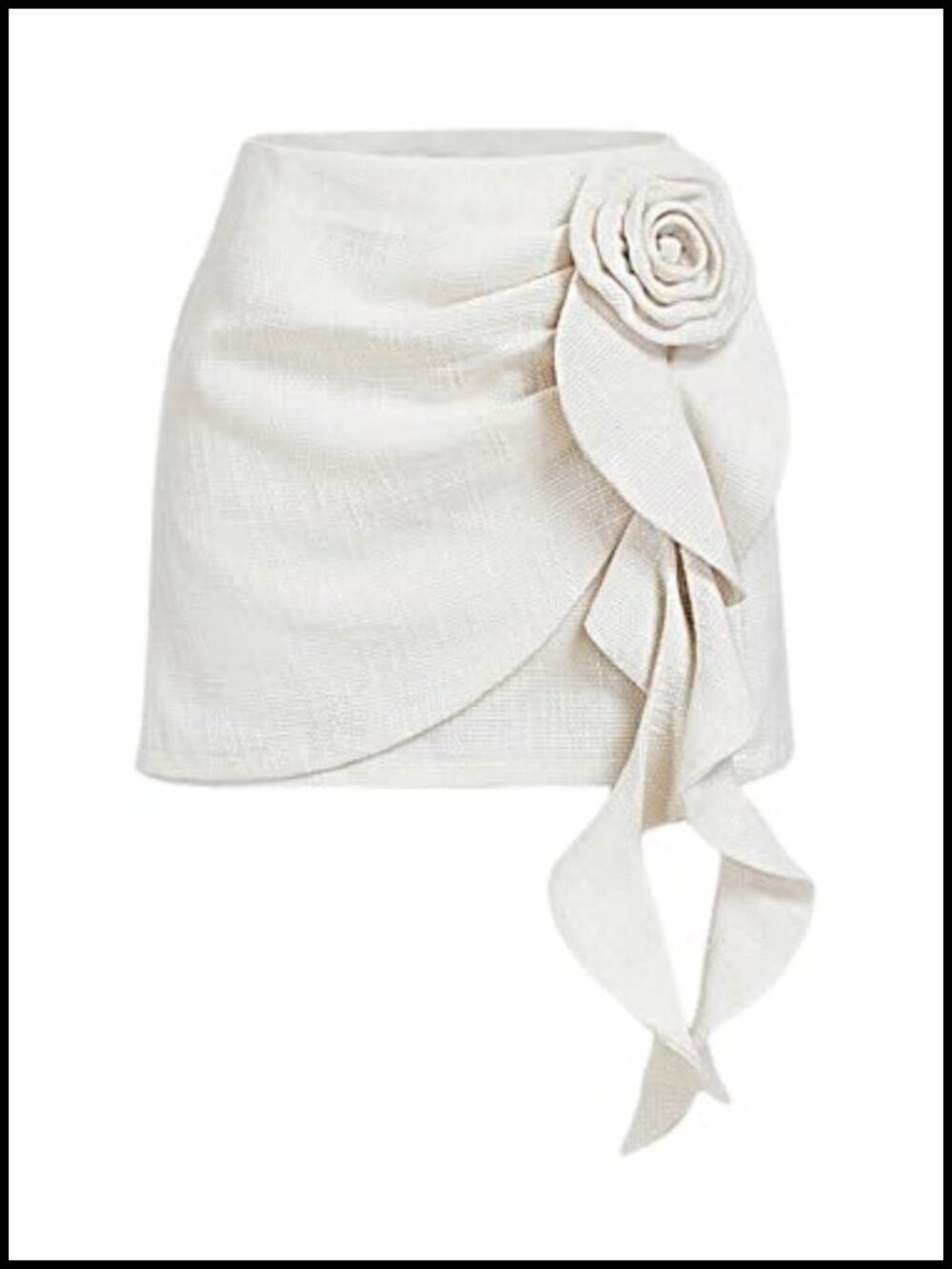 3D Floral High Waisted A Line Mini Skirt for Work Office Party